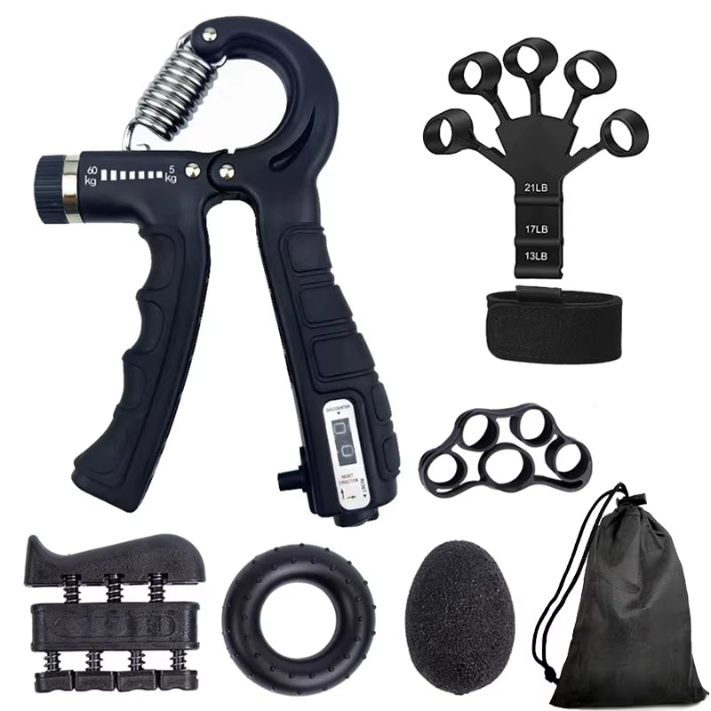 Adjustable Hand Grip Strengthener (5-60Kg) - Build Muscle with Counter for Wrist, Forearm & Hand Training