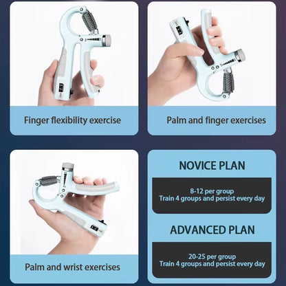 Adjustable Hand Grip Strengthener (5-60Kg) - Build Muscle with Counter for Wrist, Forearm & Hand Training