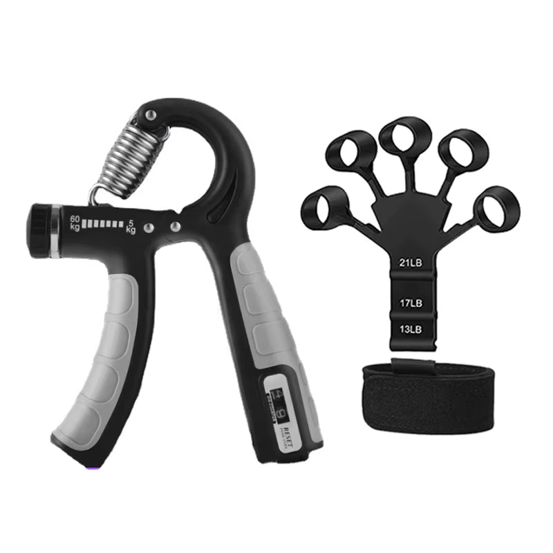 Adjustable Hand Grip Strengthener (5-60Kg) - Build Muscle with Counter for Wrist, Forearm & Hand Training