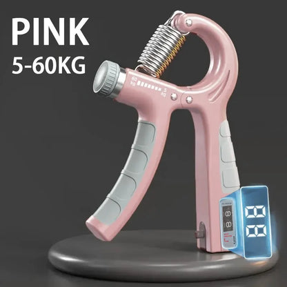 Adjustable Hand Grip Strengthener (5-60Kg) - Build Muscle with Counter for Wrist, Forearm & Hand Training