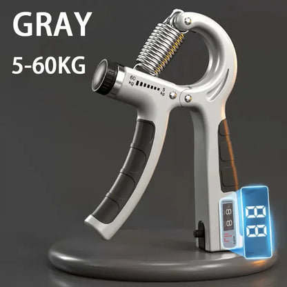 Adjustable Hand Grip Strengthener (5-60Kg) - Build Muscle with Counter for Wrist, Forearm & Hand Training